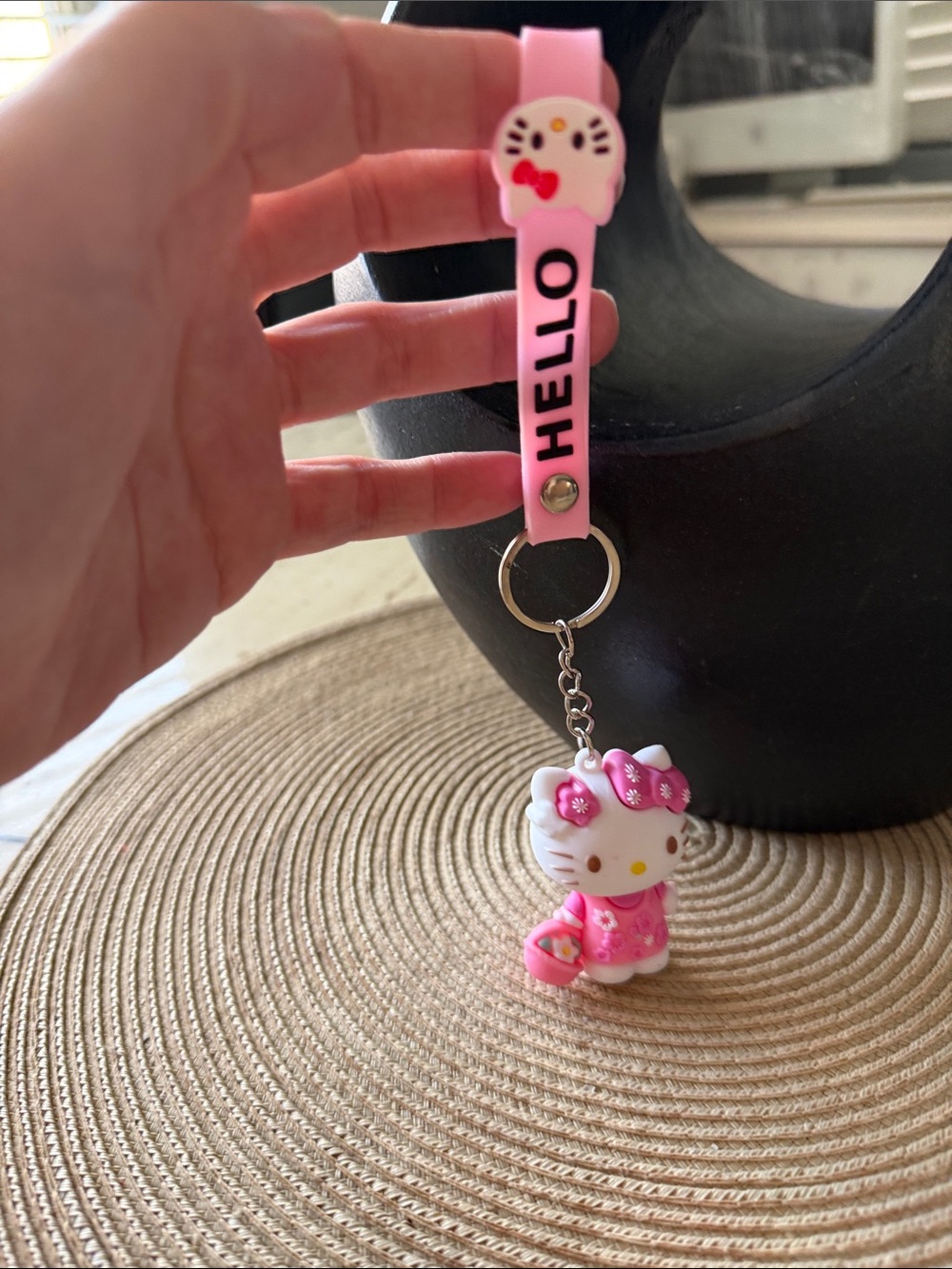 Hello Kitty Pink and White Keychain Charm Set NWOT - Picture 6 of 7
